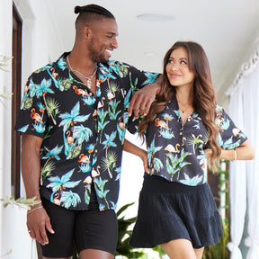 If you need an uplift in your collection, this matching Flamingo Nights Couple set is the one! When it comes to fashion, we don't just wing it: We use the whole bird. Stand out look for parties, festivals, cruising, hospitality uniforms and even corporate conferences.  Complete the look by adding matching, or a Unisex Shirt. View the Flamingo Nights Collection. 