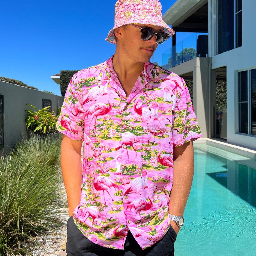 Pink flamingo shirt best sale mens