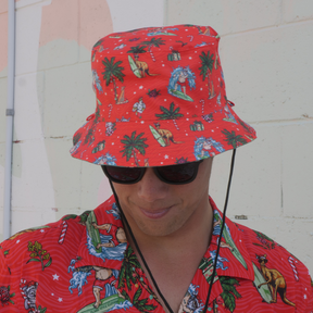 Aussie Christmas Red - Bucket Hat Reversible Print