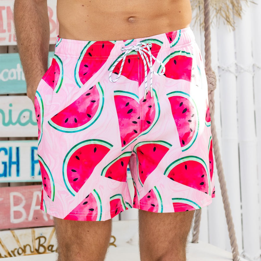 Mens Shorts Tropical Print Cotton Shorts Hawaiian Shorts