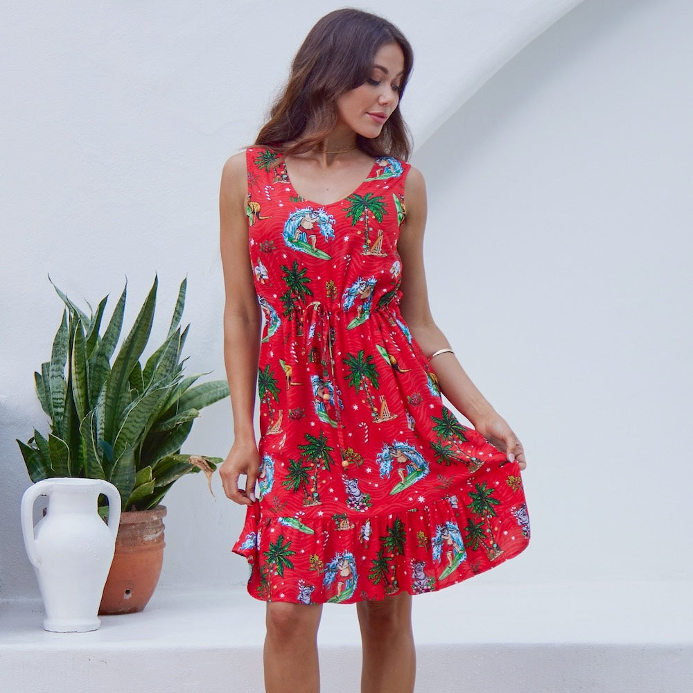 Aussie Christmas Red Womens Xmas Dress