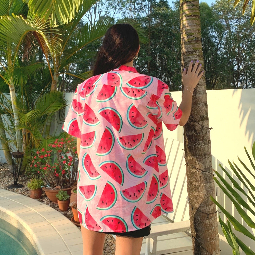 Gear up for your next adventure with Shake Ya Melons Unisex Stretch Shirt! Boasting pink watermelons and a pink marble base, this shirt captures the festival vibes while demanding attention—are you ready to make a statement? Get daring and add this unique piece to your wardrobe!