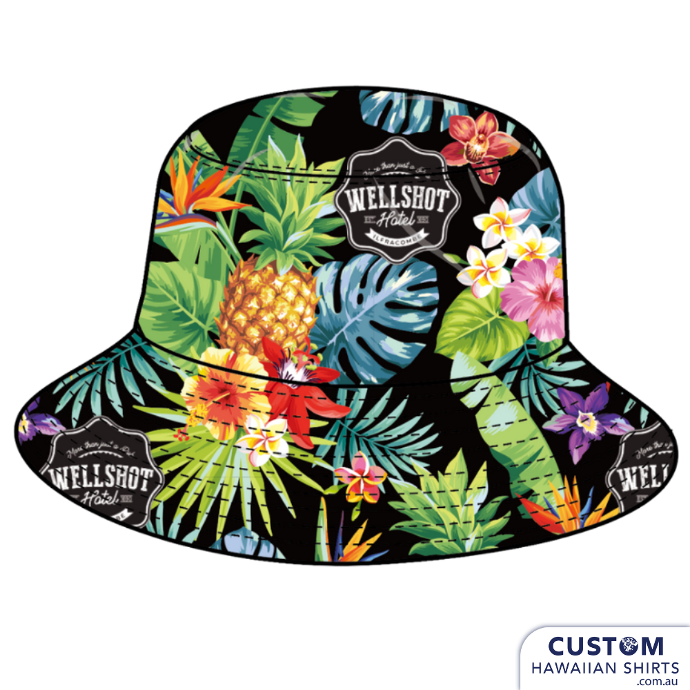 bucket hat with tropical print