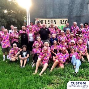 Nelson Bay Hash Harriers - Custom Sports Shirts.  100% Cotton Top Pocket Coconut Buttons