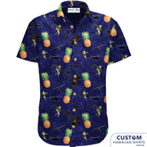 USMC 1st Battalion, 7th Marines (USA) - Custom Military Hawaiian Shirts. Pineapples and cupid-toting bazookas is a wild combo.  Off Duty Essentials 100% Cotton Hawaiian Shirts 