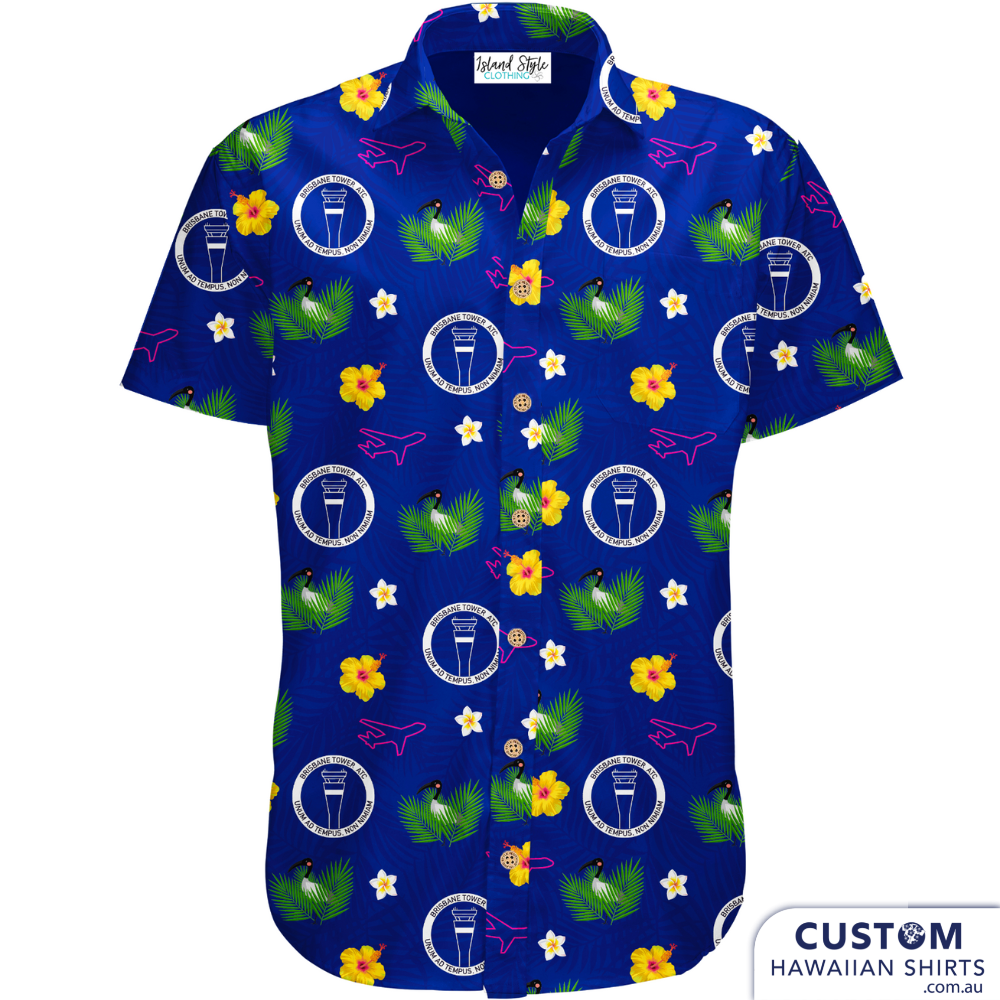 Supplied to the wonderful staff watching over the flights at Brisbane International Airport tower. 100% Cotton Coconut buttons