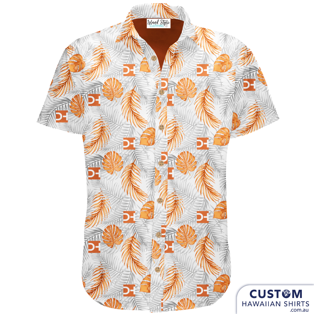 Dasher Hurst Architects is a full service architecture and interior design firm based in Jacksonville, Florida, USA. We designed these great custom Hawaiian shirts for casual uniforms and corporate events.  100% soft rayon Chest pocket Coconut buttons