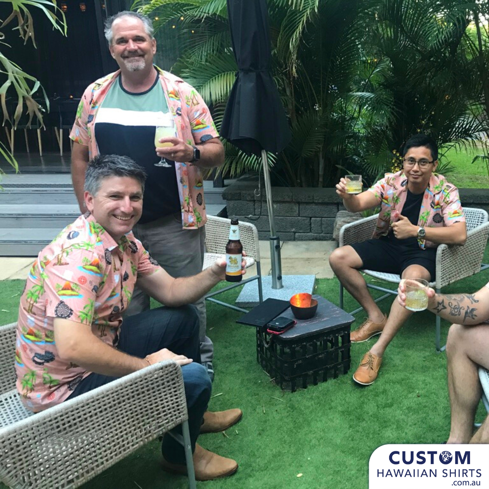 These glamourous gentlemen make the manholes - but our shirts make the man. EJ Australia with their new Personalised Corporate Uniforms. Custom Hawaiian Shirts