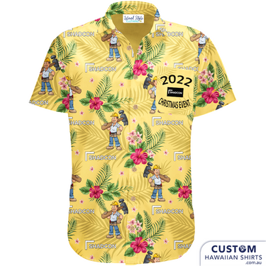 Shadcon Projects at Mooloolaba wanted some funky custom Christmas Hawaiian shirts for their staff