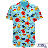 North Cronulla Beach Rugby Club - Surf Club Shirts, NSW customised team apparel. Soft touch rayon Coconut embossed buttons Adults Hawaiian shirts