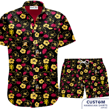 An inclusive style solution for an inclusive sport - whether your game is womens, mens or junior footy, we can help you bring the club together with matching clobber. Hornsby Rugby Club 'Busted Lions'. Customised Uniforms Hawaiian Shirts & Shorts Mens, Ladies & Kids 