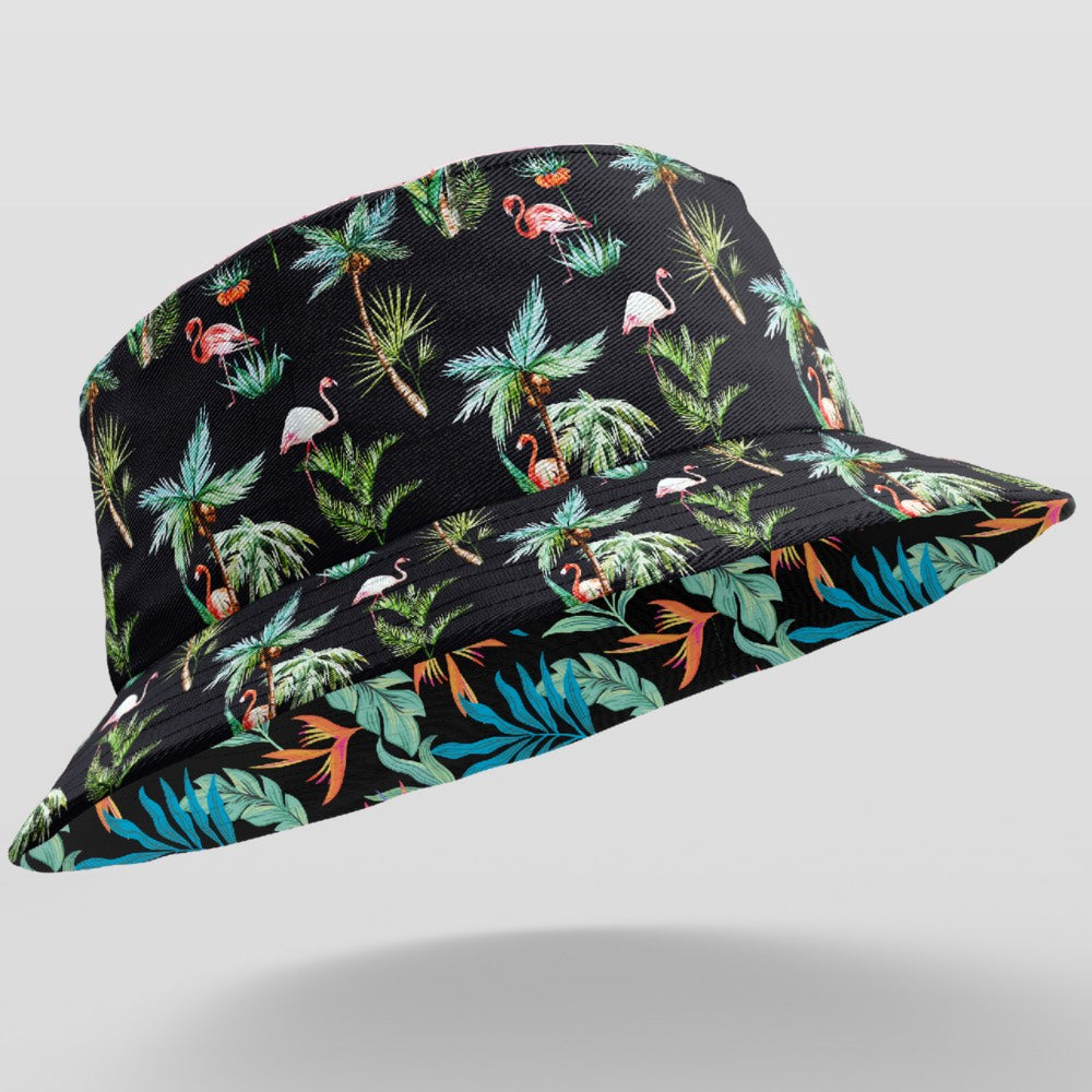 Flamingo Nights - Bucket Hat Reversible Print