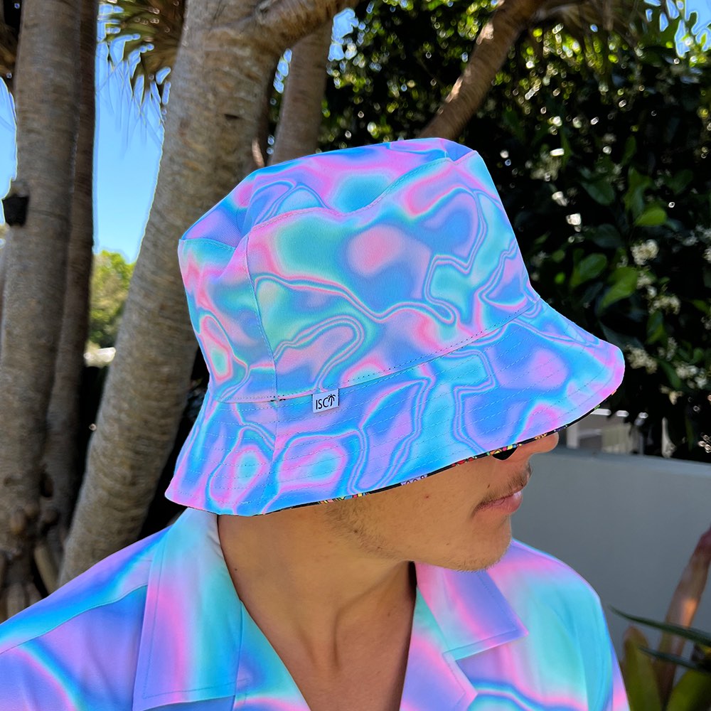 Bringing you the perfect way to polish off your show-stopping Festival 'fit. Get two for the price of one with our reversible bucket hats. One side is our Lucid Dreams and the other side is Magic Mushrooms.  Level up the look with the Matching Shirt or Wrap Top