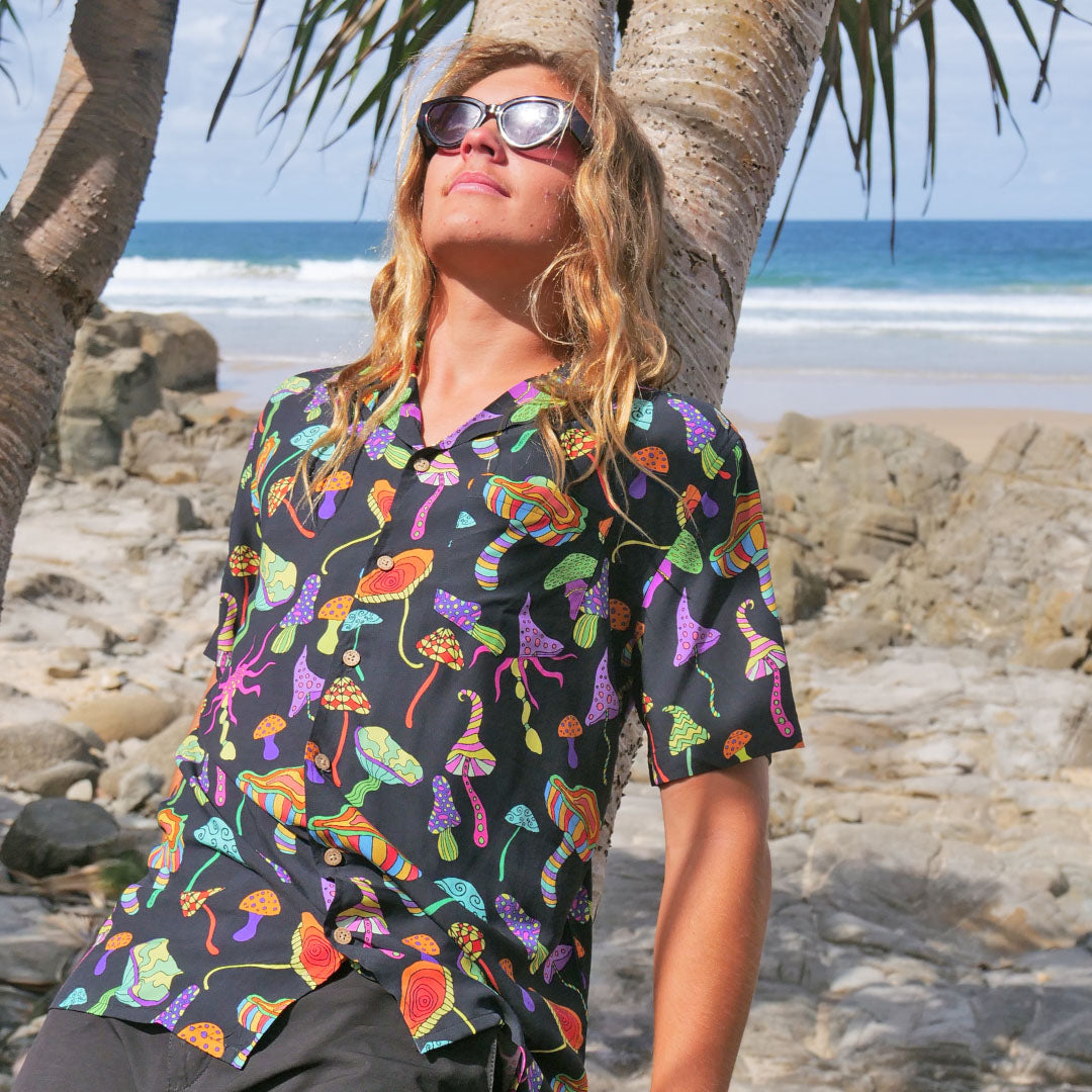 Style Junkies! Hit us up for your fashion fix: This psychedelic print is the perfect style stimulant. It's magical, colourful and the ultimate must-cop outfit for the festival season. Not mushroom for improvement, is there?  Take your fit to the next level and add the matching Bucket Hat. 