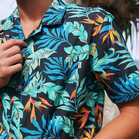 Jungle Fever - Mens Hawaiian ShirtA breezy tropical shirt, packed with the vacation mindset we all need right now. From the beach to the bar, you’ll look sharp with this button-down from Bondi to Bryon Bay.   This breathable and lightweight cotton material makes them perfect for wearing in the hot summer months and not to mention giving off major party-in-paradise energy.
