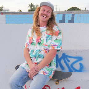 Freshen up your wardrobe in this limited edition White Paradise Cotton Shirt. This breathable and lightweight cotton material makes them perfect for wearing in the hot summer months and not to mention giving off major party-in-paradise energy. 