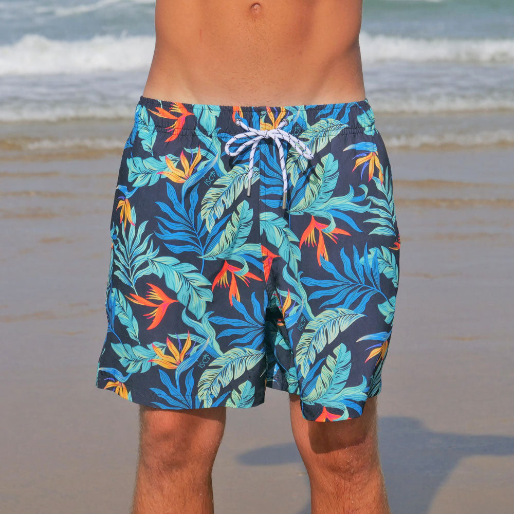Jungle Fever Mens Hawaiian Stretch Swim Shorts