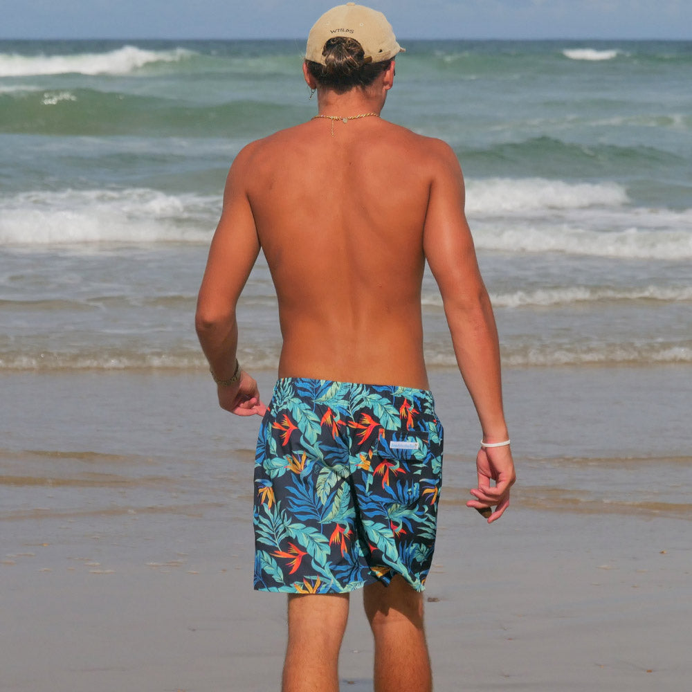 Jungle Fever Mens Hawaiian Stretch Swim Shorts