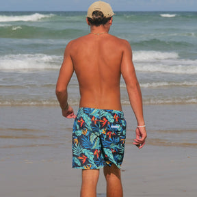 Jungle Fever Mens Hawaiian Stretch Swim Shorts