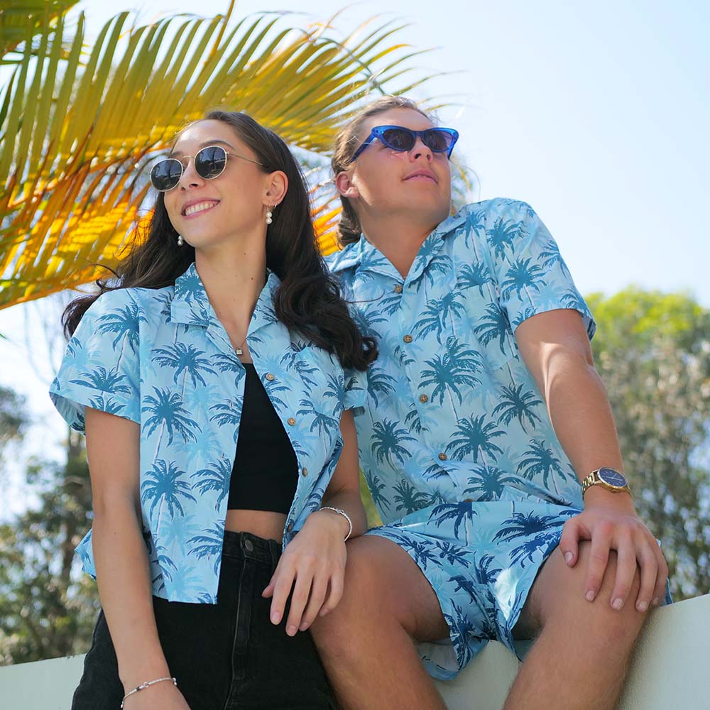 Island Blues - Mens Hawaiian Polo Shirt