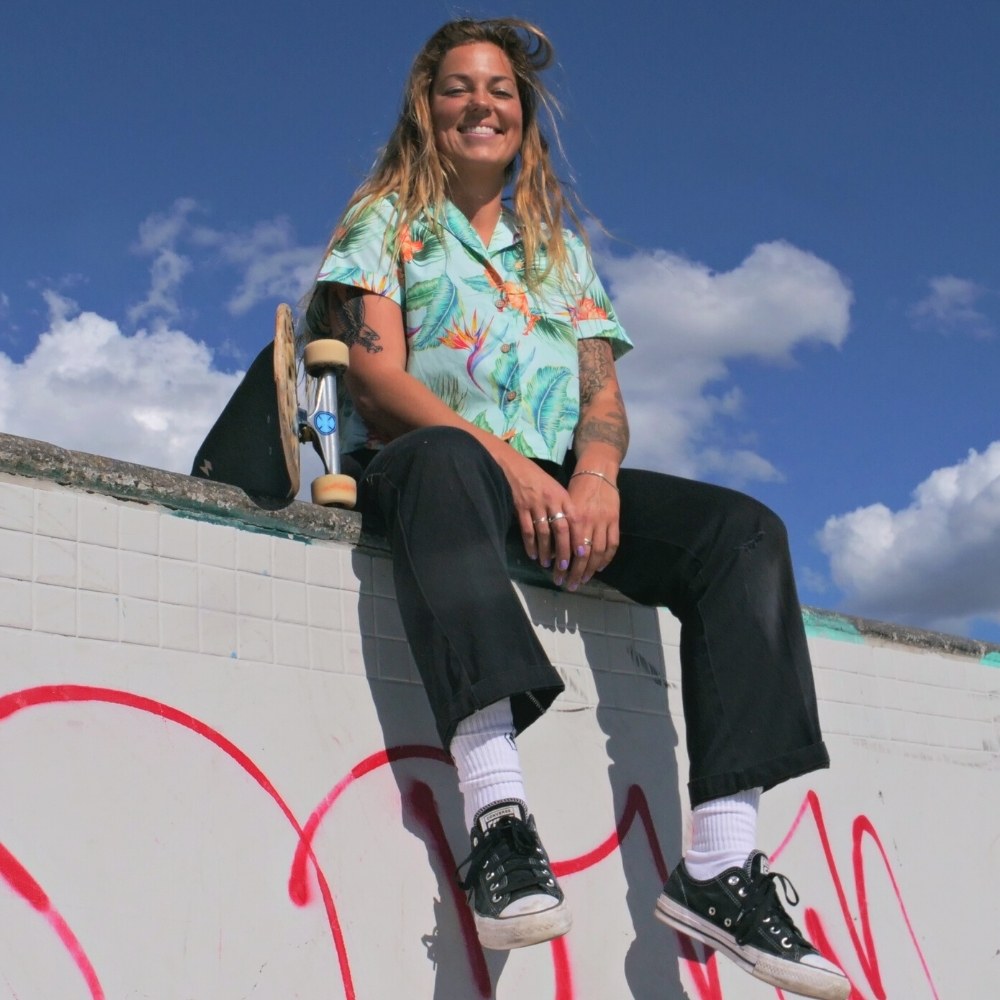 Womens Hawaiian Crop Shirt Paradise